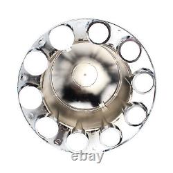 Chrome Front Axle Wheel Cover with Hub Cap 33mm Lug Nuts for Semi Truck