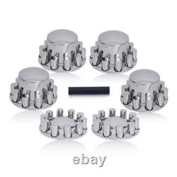 Chrome Front & Rear Axle Cover 33mm Cylinder Lug Nut Wheel Cover for Semi Trucks