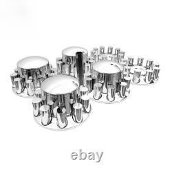 Chrome Front & Rear Axle Cover 33mm Cylinder Lug Nut Wheel Cover for Semi Trucks