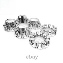Chrome Front & Rear Axle Cover 33mm Cylinder Lug Nut Wheel Cover for Semi Trucks