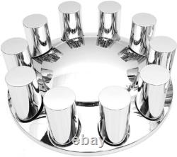 Chrome Front & Rear Axle Cover 33mm Cylinder Lug Nut Wheel Cover for Semi Trucks