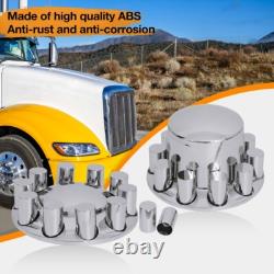 Chrome Front & Rear Axle Cover 33mm Cylinder Lug Nut Wheel Cover for Semi Trucks