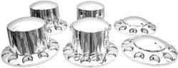 Chrome Front & Rear Axle Cover 33mm Cylinder Lug Nut Wheel Cover for Semi Trucks