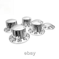 Chrome Front & Rear Axle Cover 33mm Cylinder Lug Nut Wheel Cover for Semi Trucks