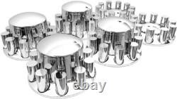 Chrome Front & Rear Axle Cover 33mm Cylinder Lug Nut Wheel Cover for Semi Trucks