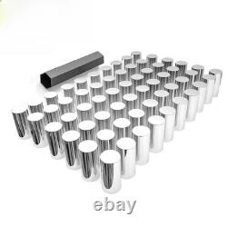 Chrome Front & Rear Axle Cover 33mm Cylinder Lug Nut Wheel Cover for Semi Trucks