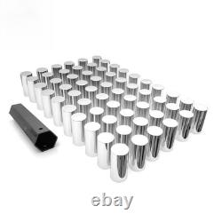 Chrome Front & Rear Axle Cover 33mm Cylinder Lug Nut Wheel Cover for Semi Trucks
