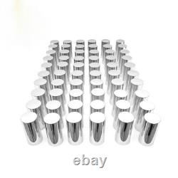 Chrome Front & Rear Axle Cover 33mm Cylinder Lug Nut Wheel Cover for Semi Trucks