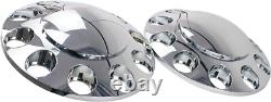 Chrome Hub Cover Kit 33mm Lug Nut Front & Rear Semi Truck Wheel Axle Covers