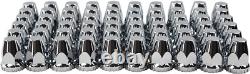 Chrome Hub Cover Kit 33mm Lug Nut Front & Rear Semi Truck Wheel Axle Covers