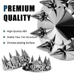 Chrome Hub Cover Kit 33mm Lug Nuts Front & Rear Semi Truck Wheel Axle Covers