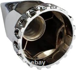 Chrome Hub Cover Kit Semi Truck 33mm Lug Wheel Axle Covers Front & Rear Spiked