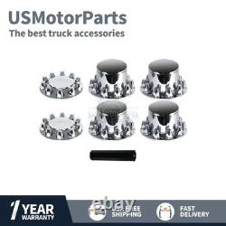 Chrome Hub Cover Kits Front & Rear Semi Truck Wheel Axle Cover 33mm Complete