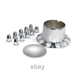 Chrome Hub Cover Kits Front & Rear Semi Truck Wheel Axle Cover 33mm Complete