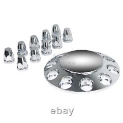 Chrome Hub Cover Kits Front & Rear Semi Truck Wheel Axle Cover 33mm Complete