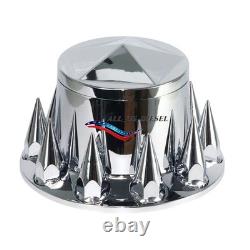 Chrome Hub Cover Kits Front & Rear Semi Truck Wheel Axle Cover 33mm Complete