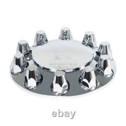 Chrome Hub Cover Kits Front & Rear Semi Truck Wheel Axle Cover 33mm Complete
