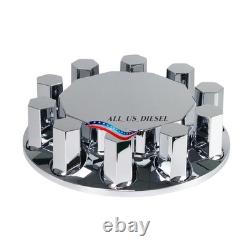 Chrome Hub Cover Kits Front & Rear Semi Truck Wheel Axle Cover 33mm Complete