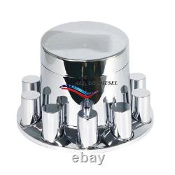 Chrome Hub Cover Semi Truck Wheel Axle Cover 33mm Lug Nut Front & Rear Complete