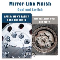 Chrome Hub Cover Semi Truck Wheel Kit Axle Cover 33mm Lug Front & Rear Complete