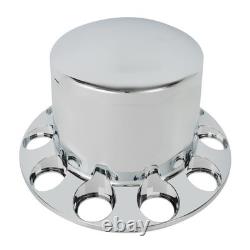 Chrome Hub Cover Semi Truck Wheel Kit Axle Cover 33mm Lug Front & Rear Complete