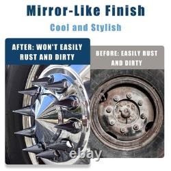 Chrome Hub Cover Semi Truck Wheel Kit Axle Cover 33mm Lug Nut Complete