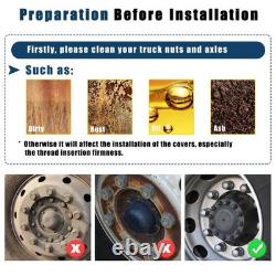 Chrome Hub Cover Semi Truck Wheel Kit Axle Cover 33mm Lug Nut Complete