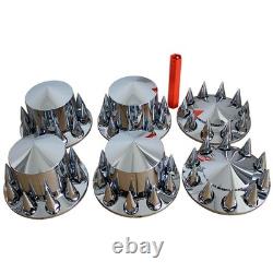 Chrome Hub Cover Semi Truck Wheel Kit Axle Cover 33mm Lug Nut Complete