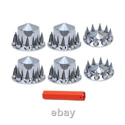 Chrome Hub Cover Semi Truck Wheel Kit Axle Cover 33mm Lug Nut Complete