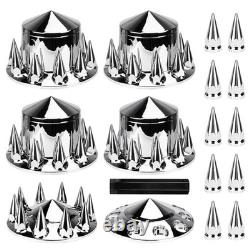 Chrome Hub Cover Semi Truck Wheel Kit Axle Cover 33mm Lug Nut Complete