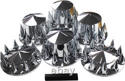 Chrome Hub Cover Semi Truck Wheel Kit Axle Cover 33mm Lug Nut Complete Spiked