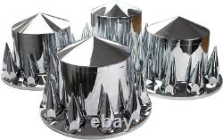 Chrome Hub Cover Semi Truck Wheel Kit Axle Cover 33mm Lug Nut Complete Spiked