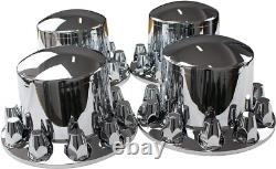 Chrome Hub Cover Semi Truck Wheel Kit Axle Cover 33mm Lug Nut Covers Complete