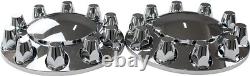 Chrome Hub Cover Semi Truck Wheel Kit Axle Cover 33mm Lug Nut Covers Complete