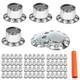 Chrome Hub Covers Kit Semi Truck Wheel Axle Covers 33mm Lug Thread-on Complete