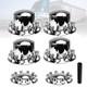 Chrome Hub Covers Kit Semi Truck Wheel Axle Covers 33mm Lug Thread-on Complete