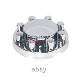 Chrome Hub Covers Semi Truck Wheel Axle Cover 33mm Lug Front & Rear Complete Chrome Hub Covers Semi Truck Wheel Axle Cover 33mm Lug Front & Rear Complete