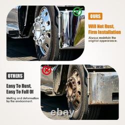 Chrome Plastic Semi Truck Wheel Axle Cover with33mm Lug Nut Front & Rear Thread-On