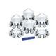Chrome Plastic Spiked Axle Cover Set With 33mm Dome Nut Covers For Semi Trucks 6pc