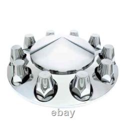 Chrome Plastic Spiked Axle Cover Set with 33mm Dome Nut Covers for Semi Trucks 6PC