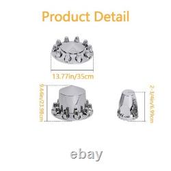 Chrome Plastic Spiked Axle Cover Set with 33mm Dome Nut Covers for Semi Trucks 6PC