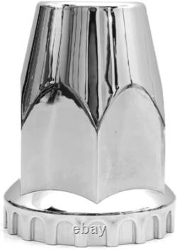 Chrome Plastic Spiked Axle Cover Set with 33mm Dome Nut Covers for Semi Trucks 6PC