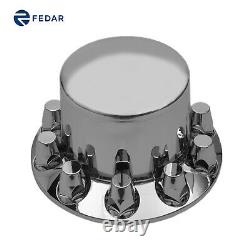 Chrome Rear Axle Wheel Cover with Hub Cap 33mm Lug Nuts for Semi Truck 2PCS