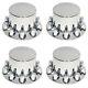 Chrome Rear Axle Wheel Cover With Hub Cap 33mm Lug Nuts For Semi Truck Set Of 4
