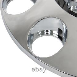 Chrome Semi Truck Front & Rear Wheel Axle Cover Hub Cap Thread-On 33mm Lug Nuts