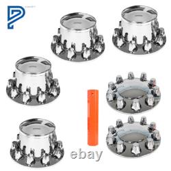 Chrome Semi Truck Hub Cover Wheel Axle Cover Center Caps with 33mm Lug Nut Covers