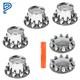 Chrome Semi Truck Hub Cover Wheel Axle Cover Center Caps With 33mm Lug Nut Covers