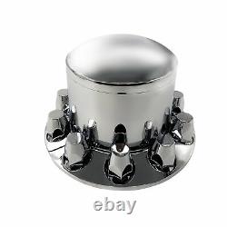 Chrome Semi Truck Hub Cover Wheel Axle Cover Center Caps with 33mm Lug Nut Covers