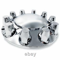 Chrome Semi Truck Hub Cover Wheel Axle Cover Center Caps with 33mm Lug Nut Covers