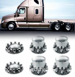 Chrome Semi Truck Hub Cover Wheel Axle Cover Center Caps with 33mm Lug Nut Covers